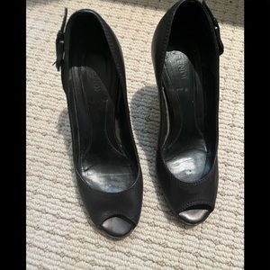 Fendi Black Peep Toe Heels